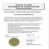 Oct19,2020 Statement of Registration Certification